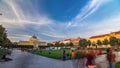 Panoramic timelapse view of Art pavilion at King Tomislav square in Zagreb, Croatia. Royalty Free Stock Photo