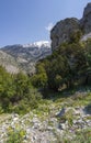 Panoramic top view of the island of Evia in the Dirfys mountains on a sunny day in Greece
