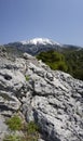 Panoramic top view of the island of Evia in the Dirfys mountains on a sunny day in Greece