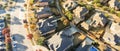 Panoramic top view new development residential neighborhood in Cedar Hill at morning fall light