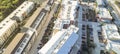 Panoramic top view new large condominium building in uptown Dall