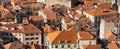 Panoramic top view of the Old Town of Kotor