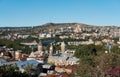 Panoramic Top View Of Tbilisi. Georgia. Famous Landmarks. Royalty Free Stock Photo