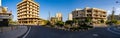 Panoramic view abandoned buildings in the ghost town Varosha (Kapali Maras) district.