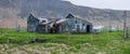 Panoramic view of abandoned farm house in Iceland countryside Royalty Free Stock Photo