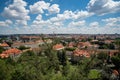 Panoramic view above at Charles Bridge Prague Castle and river Vltava Prague Czech Republic Royalty Free Stock Photo