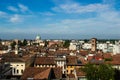 Panoramic view from above with a dome and roofs of the city of Udine, Italy Royalty Free Stock Photo