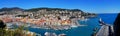 Panoramic view above Port of Nice on French Riviera Royalty Free Stock Photo