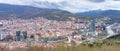 Panoramic view from above of the urbanized area of Bilbao-Basque country-Spain Royalty Free Stock Photo