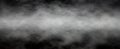 Panoramic view of the abstract fog or smoke move on black background. White cloudiness, mist or smog background Royalty Free Stock Photo