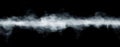 Panoramic view of the abstract fog or smoke move on black background. White cloudiness, mist or smog background