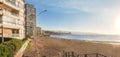 Panoramic view of Acapulco beach at sunset - Vina del Mar, Chile Royalty Free Stock Photo