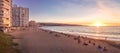 Panoramic view of Acapulco beach at sunset - Vina del Mar, Chile Royalty Free Stock Photo