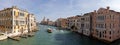 Panoramic view from Accademia Bridge to Grand Canal in Venice, Italy Royalty Free Stock Photo