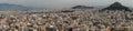 Panoramic view from the acropolis of Athens and Lycavittos hill.