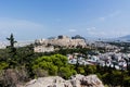 Panoramic view of the Acropolis from Philopappou Hill, Athens, Greece