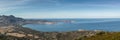 Panoramic view across Calvi Bay and Revellata in Corsica Royalty Free Stock Photo