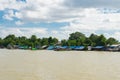 A panoramic view across Irrawaddy River, between the city of Mandalay and Mingun, Myanmar, Burma