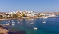 Panoramic view of Adamantas village, Milos island, Cyclades, Greece Royalty Free Stock Photo