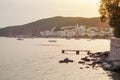 Panoramic view of Adamas town at Milos island in Greece Royalty Free Stock Photo