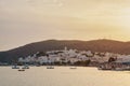 Panoramic view of Adamas town at Milos island in Greece Royalty Free Stock Photo