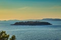 Panoramic view of Adriatic coast near Primosten town, a popular Royalty Free Stock Photo