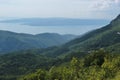 Panoramic view of the adriatic sea and mountains in Croatia Royalty Free Stock Photo