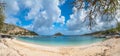 Panorama of Agios Nikolaos beach and port Royalty Free Stock Photo