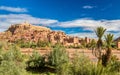 Panoramic view of Ait Benhaddou, a UNESCO world heritage site in Morocco Royalty Free Stock Photo