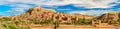 Panoramic view of Ait Benhaddou, a UNESCO world heritage site in Morocco Royalty Free Stock Photo