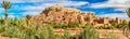 Panoramic view of Ait Benhaddou, a UNESCO world heritage site in Morocco Royalty Free Stock Photo