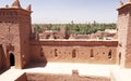 Panoramic view of Ait Benhaddou, a UNESCO world heritage site in Morocco. Kasbah, ksar.