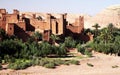 Panoramic view of Ait Benhaddou, a UNESCO world heritage site in Morocco. Kasbah, ksar. Royalty Free Stock Photo