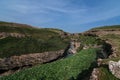 Panoramic view of Aksu River canyon in Kazakhstan in spring Royalty Free Stock Photo