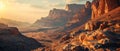 Panoramic View of Al Ula Desert Sunset Mountains - AI Generated Royalty Free Stock Photo