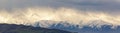 Panoramic view of mountains with raining clouds, Kyrgyzstan