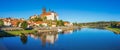 Panoramic view on the Albrechtsburg castle and the Gothic Meissen Cathedral. Germany