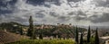 Panoramic view of the Alhambra north side, Granada, Spain Royalty Free Stock Photo