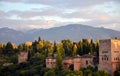 Panoramic view of Alhambra palace, Granada, Spain Royalty Free Stock Photo