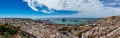 Panoramic view of Almeria old town and harbour