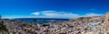 Panoramic view of Almeria old town and harbour