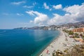 Panoramic view of AlmuÃÂ±ÃÂ©car Almunecar beach Royalty Free Stock Photo