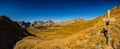 Panoramic view of Alpe Veglia and Alpe Devero Natural Park as seen from Poiala Pass surroundings Royalty Free Stock Photo