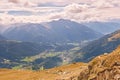 Panoramic view of alpine mountain valley, Bellwald, Switzerland Royalty Free Stock Photo