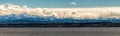 Panoramic view of the Alps from the German coast of Bodensee Royalty Free Stock Photo