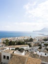 Panoramic view of Altea village from the viewpoint on a clear sky background