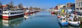 Panoramic view of the Alter Strom - Old Channel of WarnemÃÂ¼nde Mecklenburg-Vorpommern, Germany