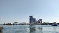 Panoramic View Of Amsterdam City Skyline With EYE Film Museum And ADAM Tower On IJ Riverside, Netherland . Royalty Free Stock Photo