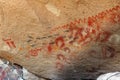 Panoramic view of ancient cave paintings in Patagonia, Argentina