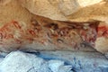 Panoramic view of ancient cave paintings in Patagonia, Argentina Royalty Free Stock Photo